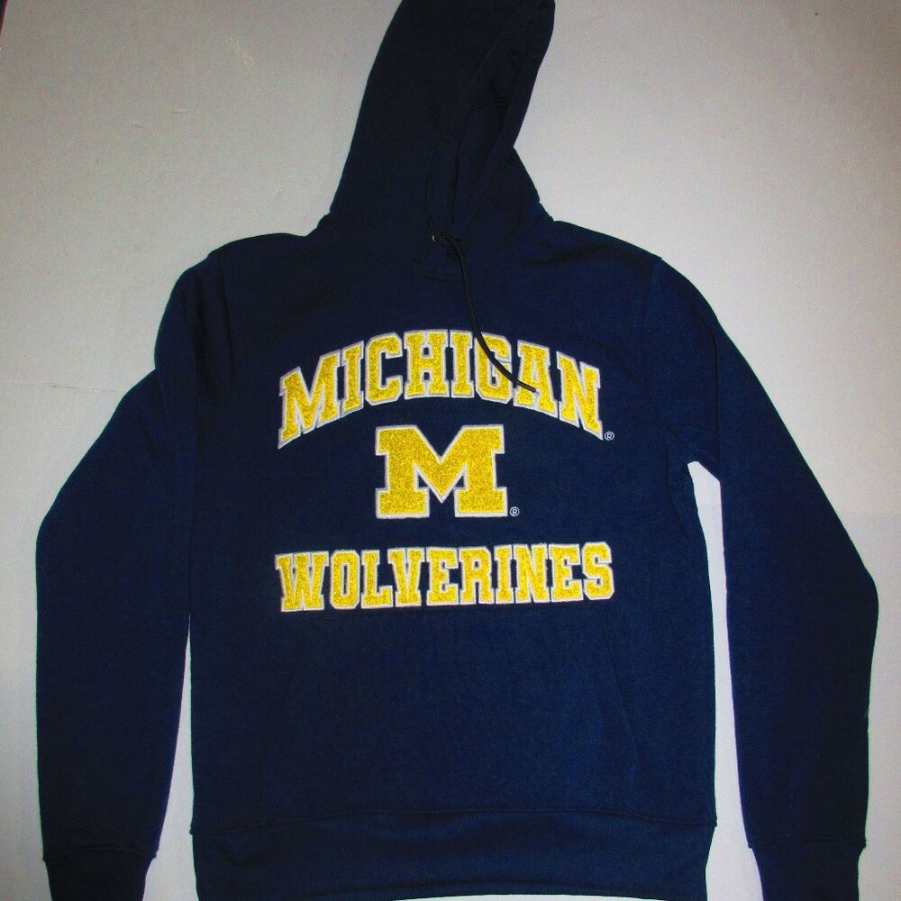Genuine MICHIGAN M WOLVERINES Men's Raised Letters Sweatshirt Hoodie Sizes S